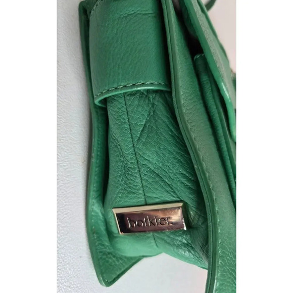 Botkier Leon Square Satchel Crossbody Leather Handbag Purse Green Blue Tab - Picture 6 of 13